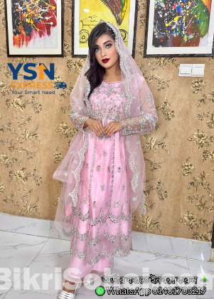 Top: Organza with Embroidered Khatli Work